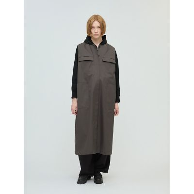 ＜mizuiro ind (Women)＞ｍｉｚｕｉｒｏ　ｉｎｄ　ポケット付きクルーネックロングジレ