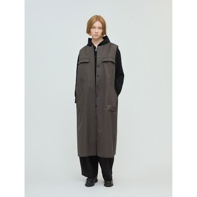 mizuiro ind ポケット付きクルーネックロングジレ