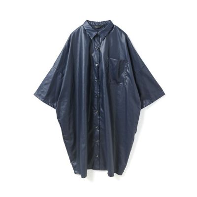mizuiro ind グロッシーワイドハーフスリーブシャツ