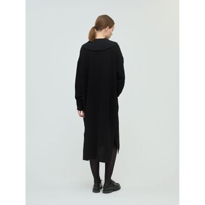 美品✨ミズイロインド　プリーツカラーワンピース ブラック　24AW mizuiroind ワンピース mizuiro ind プリーツカラーワンピース