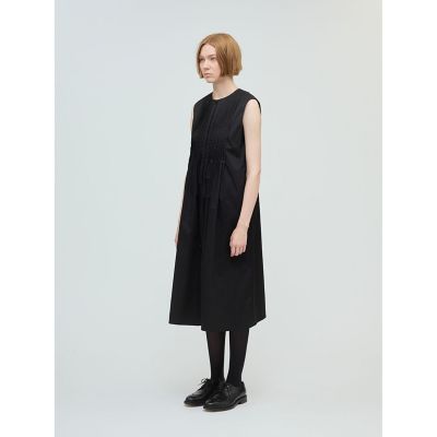 mizuiro ind クルーネックピンタックワンピース