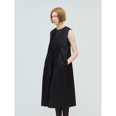 タグ付き未使用品　ミズイロインド　Ｖネックジレワンピース　ブラック mizuiroind（ミズイロインド）の「mizuiro ind Vネックジレワンピース