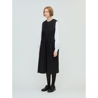 mizuiro ind クルーネックピンタックワンピース