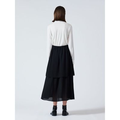 ｍｉｚｕｉｒｏ　ｉｎｄ　シアーギャザーダブルヘムスカート