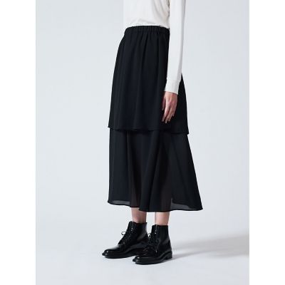 ｍｉｚｕｉｒｏ　ｉｎｄ　シアーギャザーダブルヘムスカート