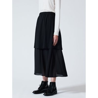 ｍｉｚｕｉｒｏ　ｉｎｄ　シアーギャザーダブルヘムスカート