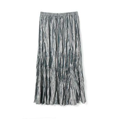 mizuiro ind (Women)/ミズイロインド mizuiro ind サテンワッシャープリーツスカート グレー(91) ロングスカート【三越伊勢丹/公式】