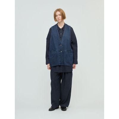 mizuiro ind デニムタックワイドパンツ | mizuiro ind