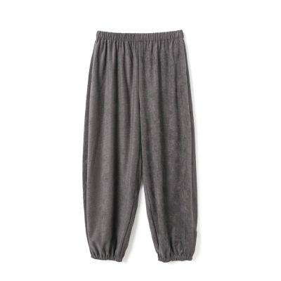 mizuiro ind ベロアプリントドローストリングパンツ