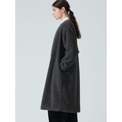 mizuiro ind ミズイロインド】NO COLLAR BOA JACKET ノーカラー