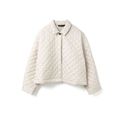 mizuiroind ミズイロインド　キルティングショートブルゾン　アイボリー mizuiro ind キルティングショートブルゾン | mizuiro ind