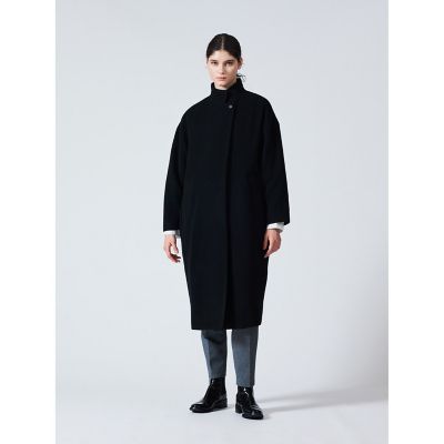 ＜mizuiro ind (Women)＞【送料無料】ｍｉｚｕｉｒｏ　ｉｎｄ　ウールブレンドスタンドカラーコート