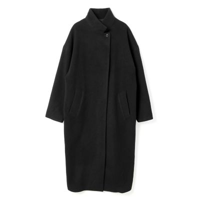 mizuiro ind スタンドカラーウールコート　ブラック mizuiroind 【最大20%OFFクーポン対象】ミズイロインド mizuiro ind