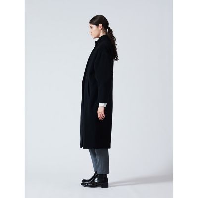 mizuiro ind ウールブレンドスタンドカラーコート | mizuiro