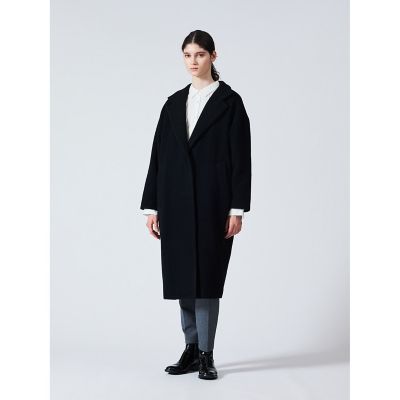 ヨシエイナバ 定価20万 ウールモヘヤスタンドカラーコート シルク100裏地 mizuiro ind ウールブレンドスタンドカラーコート | mizuiro