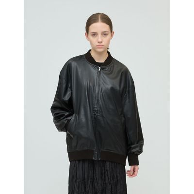 美品✨ミズイロインド　イミテーションレザーオーバーブルゾン　黒　フリーサイズ BPF01_mizuiro-ind_3-