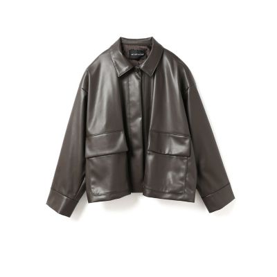 mizuiro ind フェイクレザーシャツジャケット | mizuiro ind
