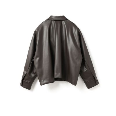 新品タグ付　ミズイロインド　イミテーションレザージップブルゾン mizuiro ind ジャカードジップブルゾン | mizuiro ind