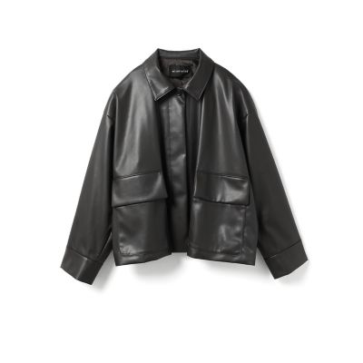 mizuiro ind フェイクレザーシャツジャケット