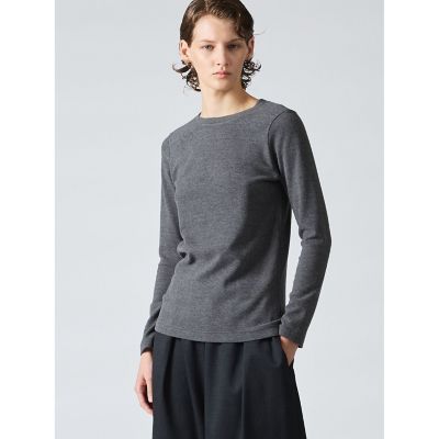 ＜mizuiro ind (Women)＞ｍｉｚｕｉｒｏ　ｉｎｄ　クルーネックロングスリーブＴ