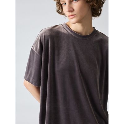 ＜mizuiro ind (Women)＞ｍｉｚｕｉｒｏ　ｉｎｄ　ベロアワイドＴ