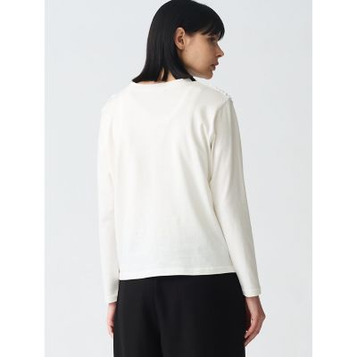 mizuiro ind レースコンビクルーネックプルオーバー