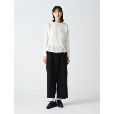 mizuiro ind レースコンビクルーネックプルオーバー