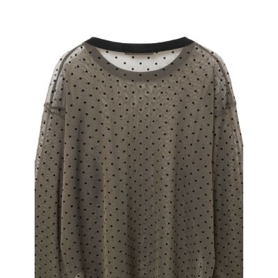 mizuiro ind メッシュドットクルーネックプルオーバー