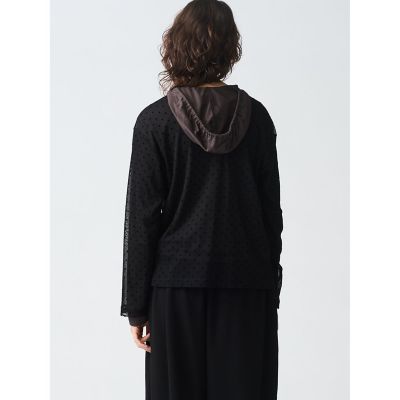 mizuiro ind メッシュドットクルーネックプルオーバー