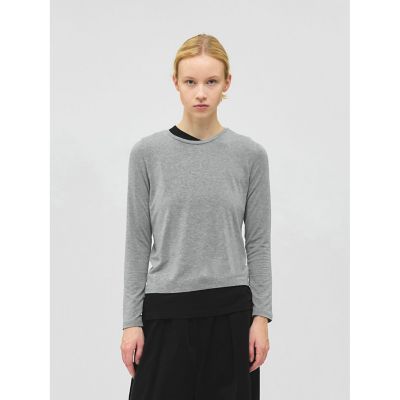 mizuiro ind (Women)/ミズイロインド mizuiro ind レイヤードTシャツ グレー*ブラック(91) トップス【三越伊勢丹/公式】