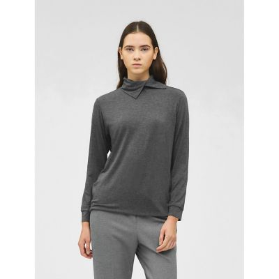 mizuiro ind (Women)/ミズイロインド mizuiro ind アシンメトリーシャツプルオーバー チャコールグレー(92) トップス【三越伊勢丹/公式】