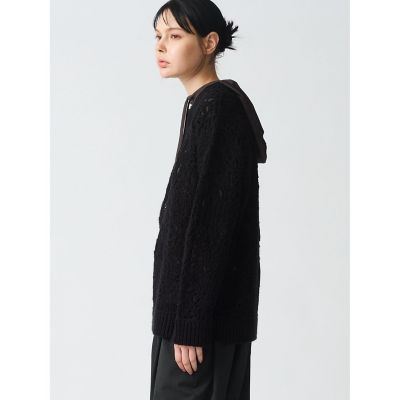 mizuiro ind ウェーブヤーンクルーネックプルオーバー