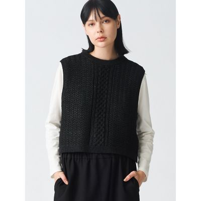 ＜mizuiro ind (Women)＞ｍｉｚｕｉｒｏ　ｉｎｄ　メタリックヤーンケーブルベスト