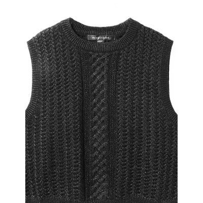 mizuiro ind（ミズイロインド） メタリック ヤーン ケーブル ベスト / ニット ウール レディース ラメ llic yarn cable vest mizuiroind mizuiro ind（ミズイロインド） メタリック ヤーン