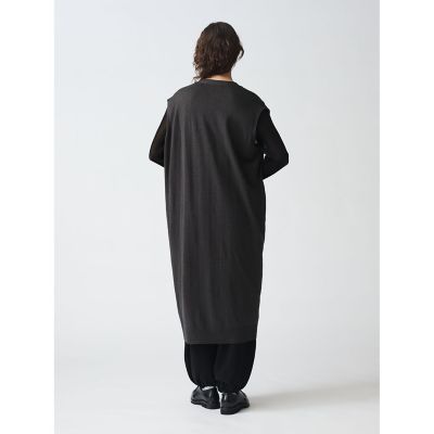 mizuiro ind ミズイロインド Vネックロングベスト ニットベスト mizuiro ind ワイドVネックベスト | mizuiro ind