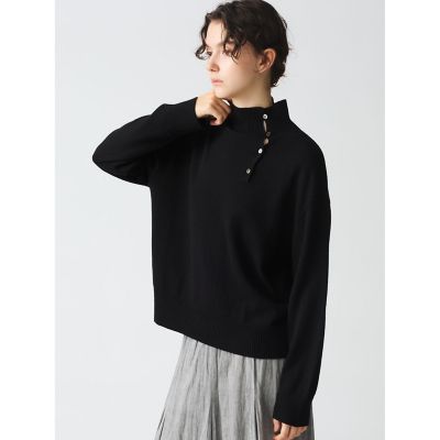 mizuiro ind ボタン付きハイネックプルオーバー （ニット
