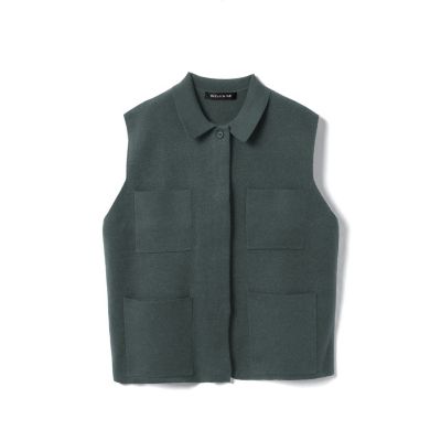 mizuiro ind 襟付きワイドベスト | mizuiro ind (Women