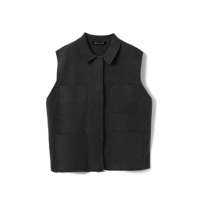 慈雨　襟付きベスト mizuiro ind 襟付きワイドベスト | mizuiro ind (Women