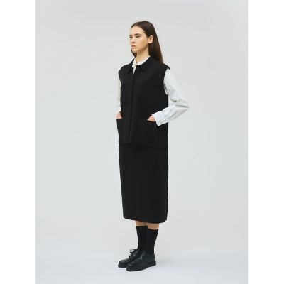 mizuiro ind 襟付きワイドベスト | mizuiro ind (Women