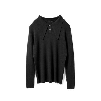 mizuiro ind ロングカラーニットポロ | mizuiro ind (Women