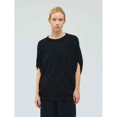 ミズイロインド　mizuiroind ウェーブヤーンコクーンベスト ニット　黒 ミズイロインド mizuiroind ウェーブヤーンコクーンベスト ニット 黒