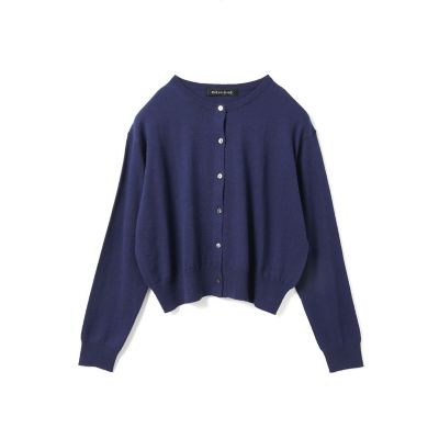 mizuiro ind (Women)/ミズイロインド mizuiro ind クルーネックショートカーディガン ダークブルー(31) トップス【三越伊勢丹/公式】