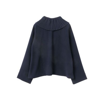 mizuiro ind プリーツカラーシャツプルオーバー