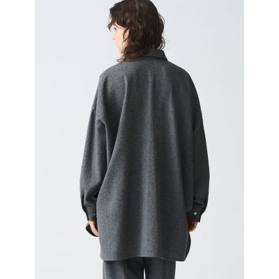 ミズイロインド mizuiroind ワイドシルエットプルオーバー　チュニック黒 mizuiroind mizuiro ind / ミズイロインド クルーネックワイド