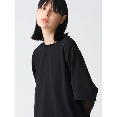 ｍｉｚｕｉｒｏ　ｉｎｄ　ジョーゼットハーフスリーブクルーネックプルオーバー