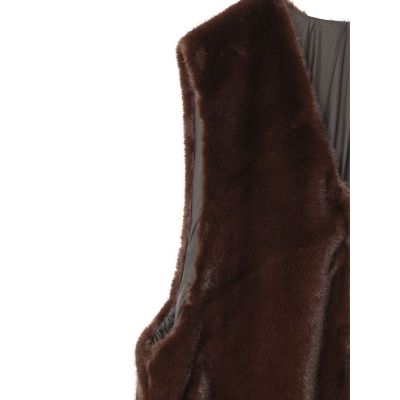 ｍｉｚｕｉｒｏ　ｉｎｄ　ファーボアリバーシブルロングベスト