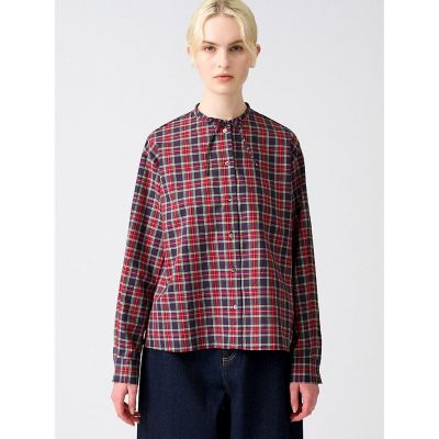 ＜mizuiro ind (Women)＞ｍｉｚｕｉｒｏ　ｉｎｄ　チェックリボンタイシャツ
