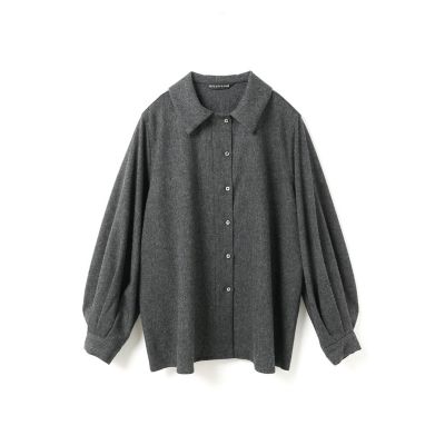 mizuiro ind (Women)/ミズイロインド mizuiro ind ウールブレンドバルーンスリーブチュニックシャツ チャコールグレー(92) トップス【三越伊勢丹/公式】