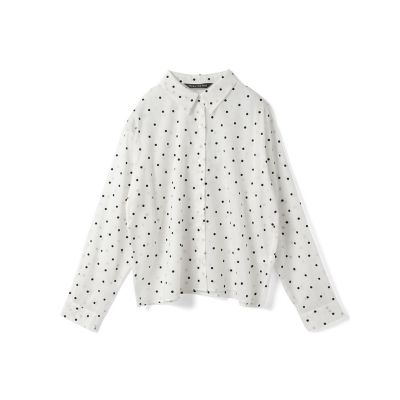 mizuiro ind (Women)/ミズイロインド mizuiro ind フロッキードットプリントシャツ オフホワイト(11) トップス【三越伊勢丹/公式】