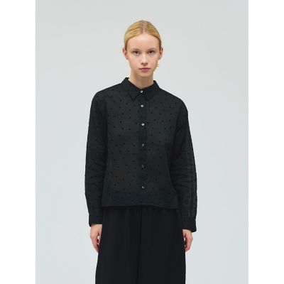 ＜mizuiro ind (Women)＞ｍｉｚｕｉｒｏ　ｉｎｄ　フロッキードットプリントシャツ